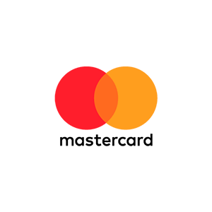 bandeira mastercard, com dois circulos vermelho e amarelo entrando um no outro, com o nome mastercard a baixo